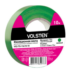 Volsten V02-7G-13х15-10 (Изолента 0,13х15 мм зеленая 10 метров)
