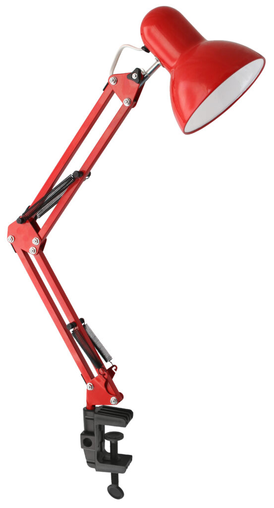 Ultraflash UF-312P С04 красный (Светильник настольный, 230В, 60Вт, E27, струбцина)