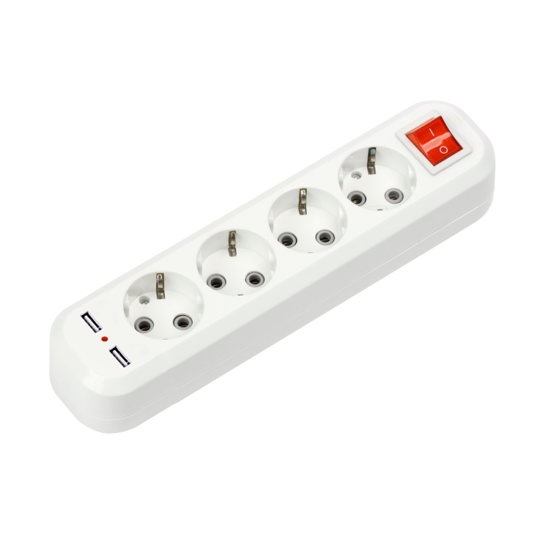 Колодка УЗВ-4USB-GRAND четырехместная с выключателем и заземлением, 2хUSB 5340 IN HOME — изображение 2