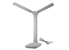 Ultraflash UF-819 C01 белый (Led, светильник настольный, 12Вт, 6000К, 3 ур.яркости, 2 плафона, кожа)