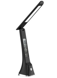 Ultraflash UF-821 C02 черный (Led, светильник настольный, 7Вт, дисплей, смена цвет.темп, кожа)