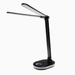 Ultraflash UF-807 C02 черный (Led св-к настольный, 10Вт, ССТ, диммируемый, RGB подсветка)