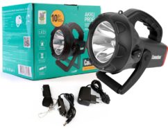 Camelion 2931R2 (фонарь аккум. 220В/12В, карбон, 10W CREE LED, 4В 4А-ч, пластик, кор.)