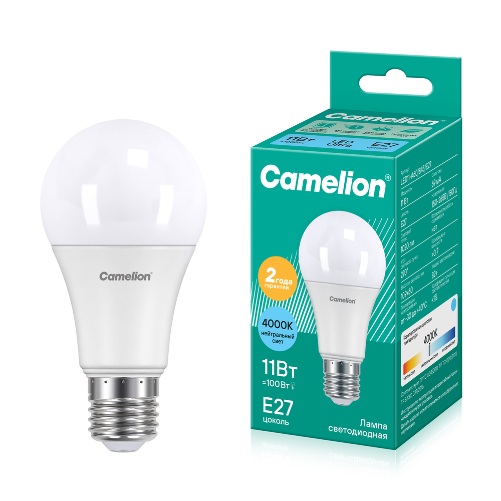 Camelion LED11-A60/845/E27 (Эл.лампа светодиодная 11Вт 220В)
