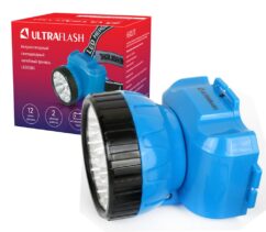 Ultraflash LED5361 (фонарь налобн. аккум. 220В, голубой, 12LED, 2 реж, пласт, бокс)