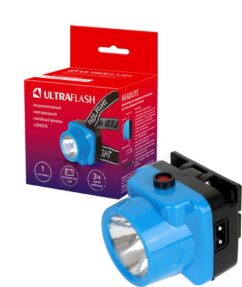 Ultraflash LED5374 (фонарь налобн. аккум. 220В, голубой, 0,4 Ватт LED, 1 реж, пласт, бокс)