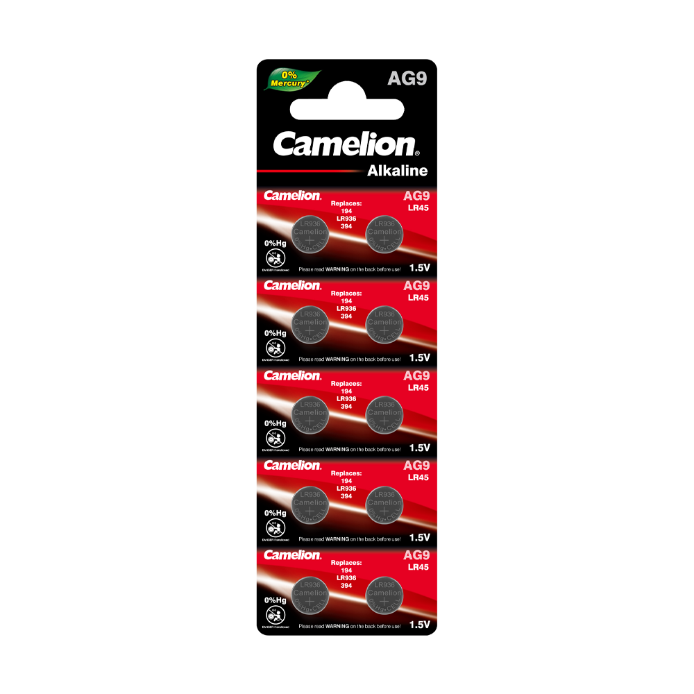 Camelion G 9 BL-10 Mercury Free (AG9-BP10(0%Hg), LR45, LR936 батарейка для часов)