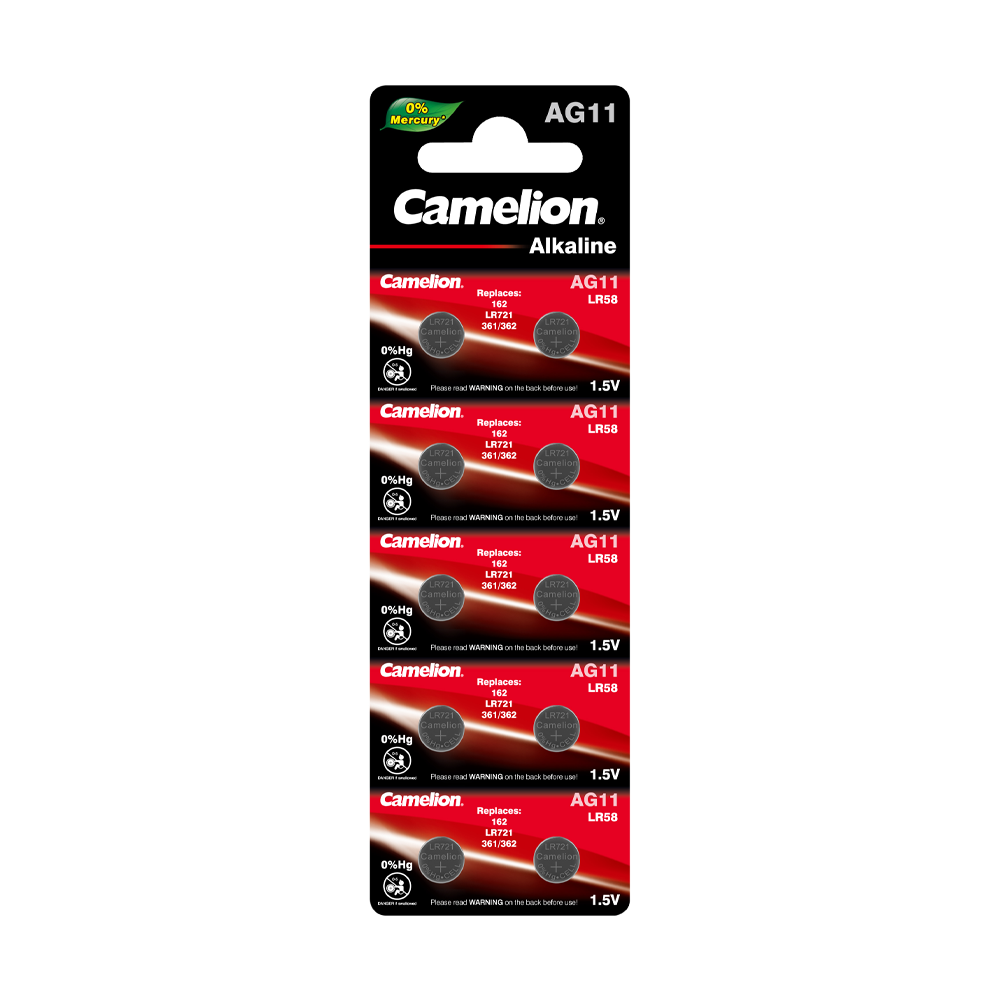 Camelion G11 BL-10 Mercury Free (AG11-BP10(0%Hg), LR58, LR721 батарейка для часов)