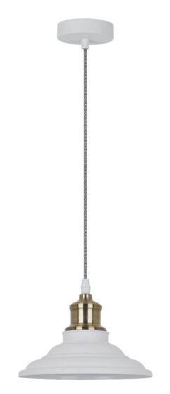 Camelion PL-600  C69  белый + стар медь (Светильник подвесной LOFT,  1х E27, 40Вт, 230В, металл)