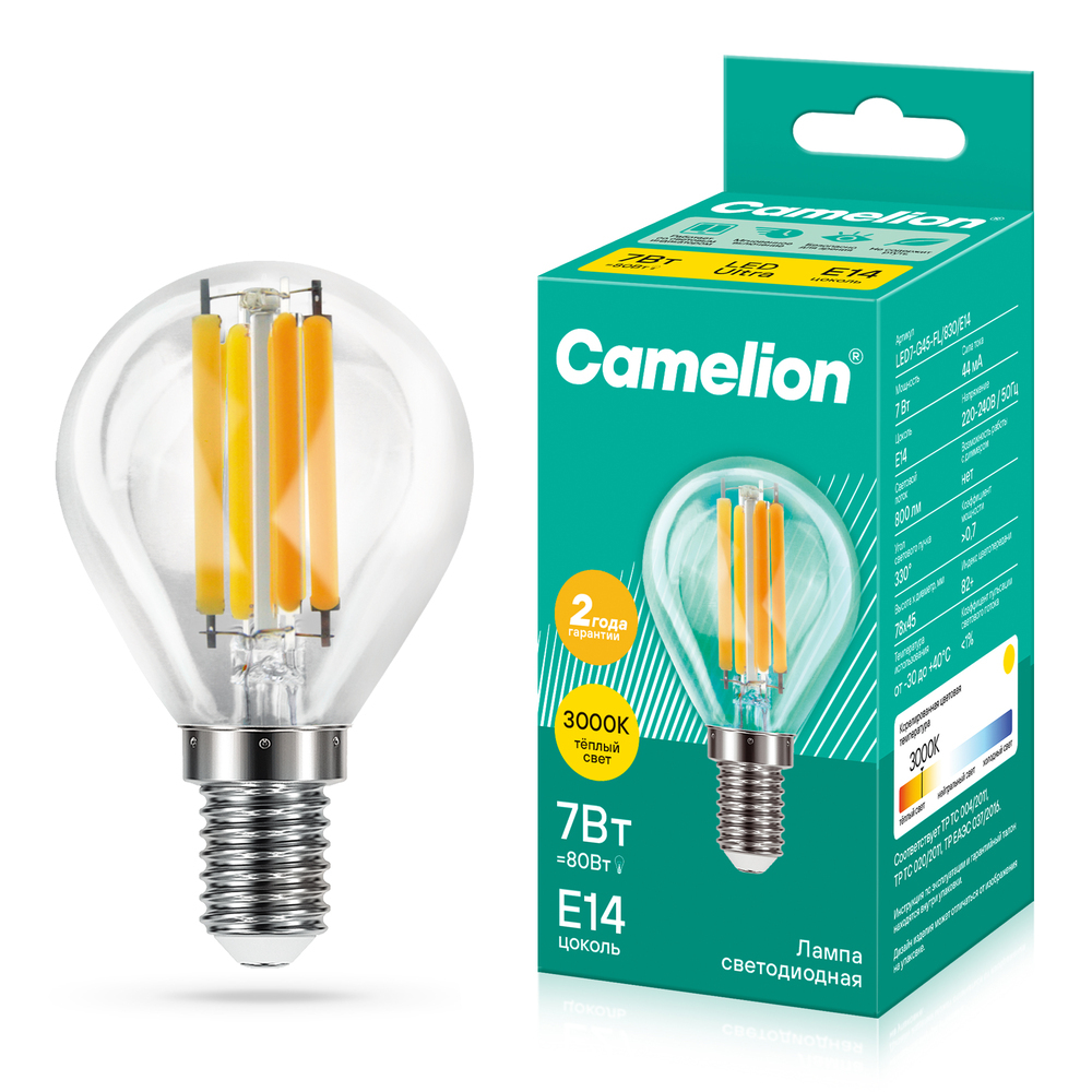 Camelion LED7-G45-FL/830/E14 (Эл.лампа светодиодная 7Вт 220В)