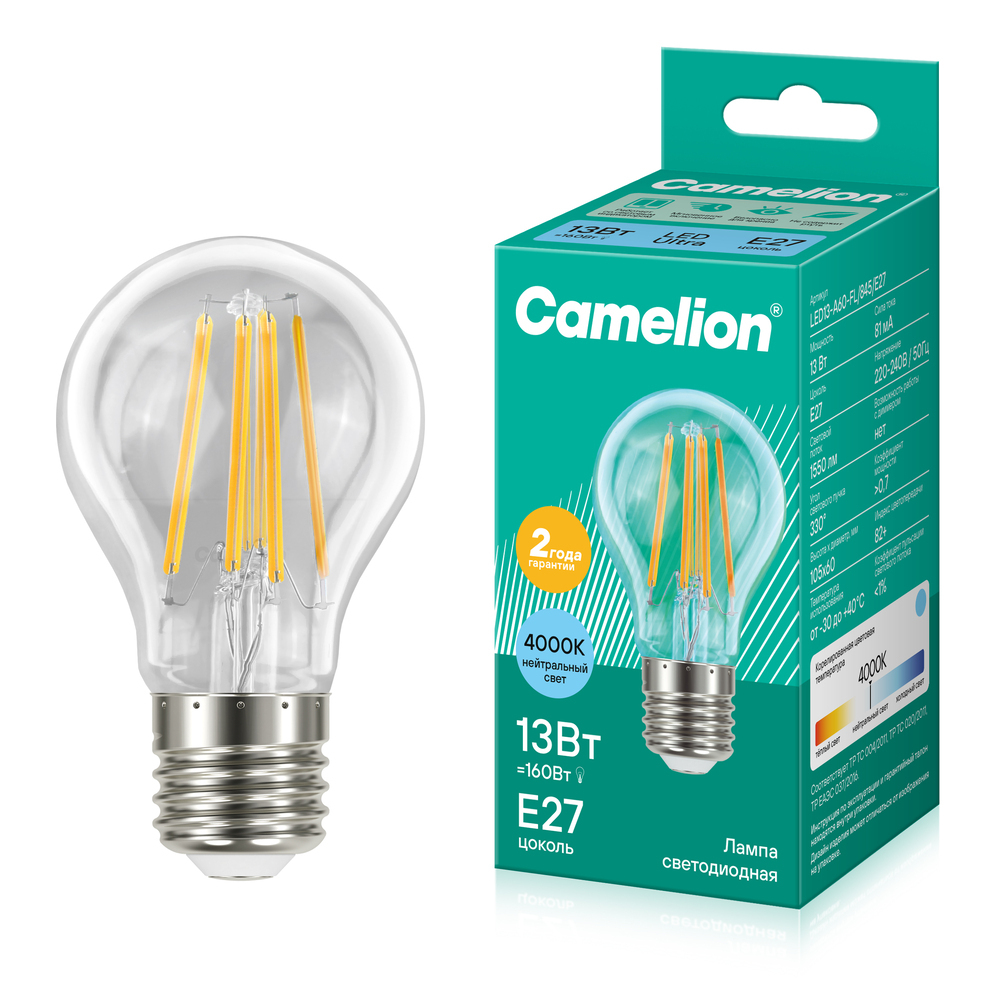 Camelion LED13-A60-FL/845/E27 (Эл.лампа светодиодная 13Вт 220В)