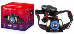 Ultraflash E1334 (фонарь налоб акк 3,7В, синий /черн, LD, 4 Ватт, фокус, 2 ак. 4 реж., метал., бокс)