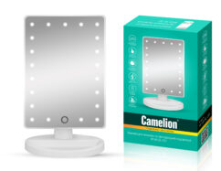 Camelion M145-SL C01 бел. (Зеркало C LED подсветкой, 1x, дневн.свет, 5Вт,4*LR6)