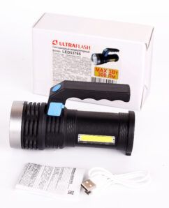 Ultraflash LED53765 (фонарь аккум. 4В, черный, 2LED, 3 Вт, 4 реж, Micro-USB, бокс)