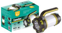 Camelion LED5124 (фонарь аккум. черн/зел, USB2.0, Micro USB, Powerbank, 5Вт, 4,4 А-ч, пластик, кор.)