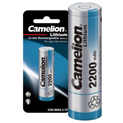 Camelion  ICR18650  2200 mah (ICR18650F-22BP1, аккумулятор, 3.7 V, Li-Ion/ LiCoO2)