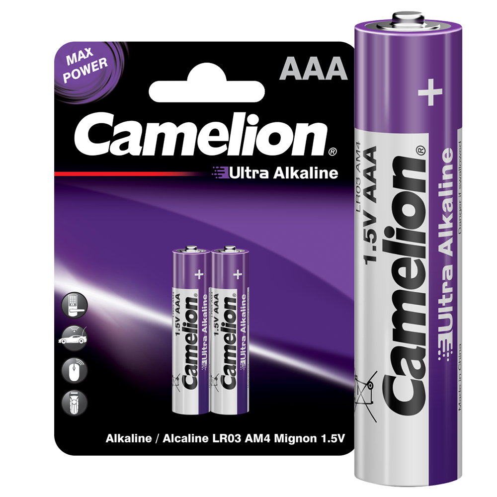 Camelion Ultra LR03 BL-2 (LR03-BP2UT, мизинчиковая батарейка ААА 1.5В)
