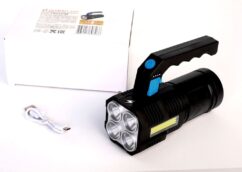 Ultraflash LED53766 (фонарь аккум. 4В, черный, 4LED+COB, 3 Вт, 4 реж, Micro-USB, бокс)