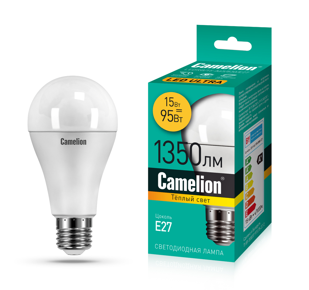 Camelion LEDRB/15-A65/830/E27 (Эл.лампа светодиодная 15Вт 220В, LED-M A60 15W 3000K Е27)