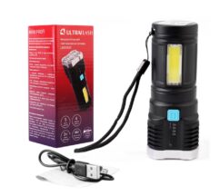 Ultraflash LED51525 (фонарь аккум. 4В, черный, 4LED+COB, 3 Вт, 4 реж, Micro-USB, бокс)