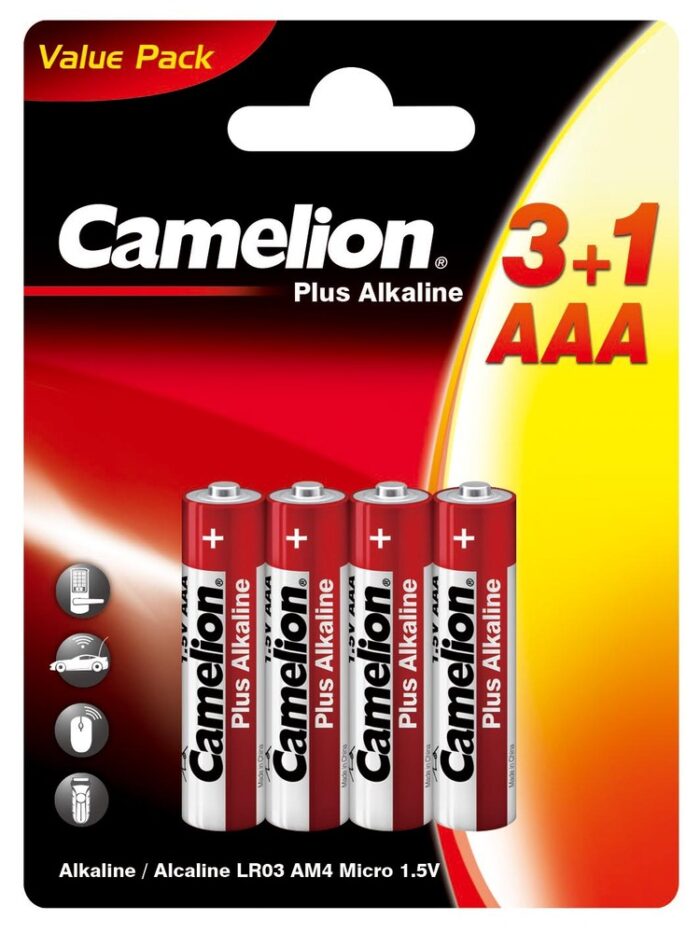Camelion Plus Alkaline LR03 BP3+1 (3+1LR03-BP, батарейка,1.5В)