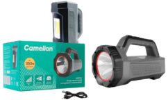 Camelion LED29364 (фонарь акк. сер., LED+COB, 5 Вт, 3 реж.,USB2.0,Type-C, PB, 2,4 А-ч, пласт., кор.)