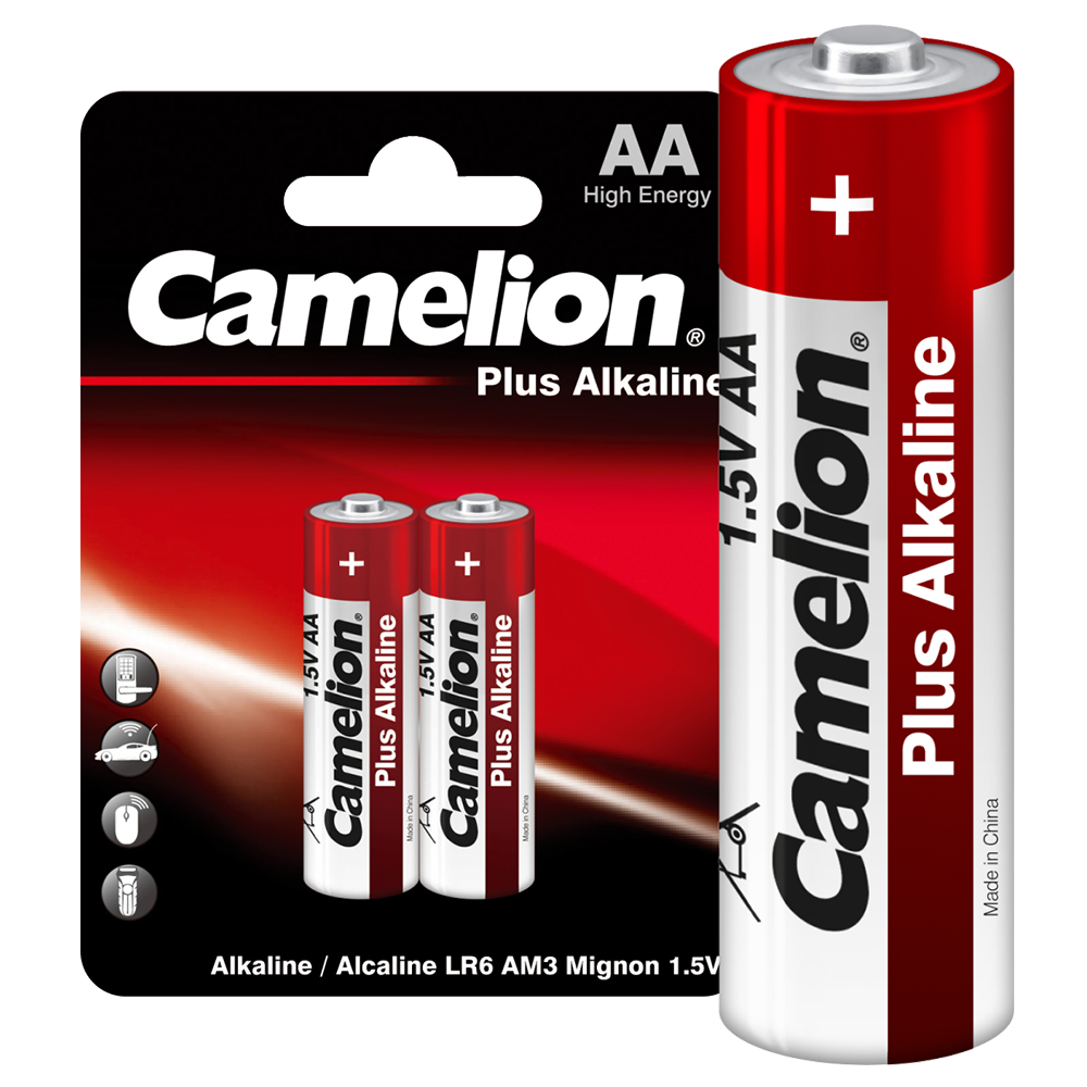 Camelion Plus Alkaline LR6 BL-2 (LR6-BP2, пальчиковая батарейка АА 1.5В)
