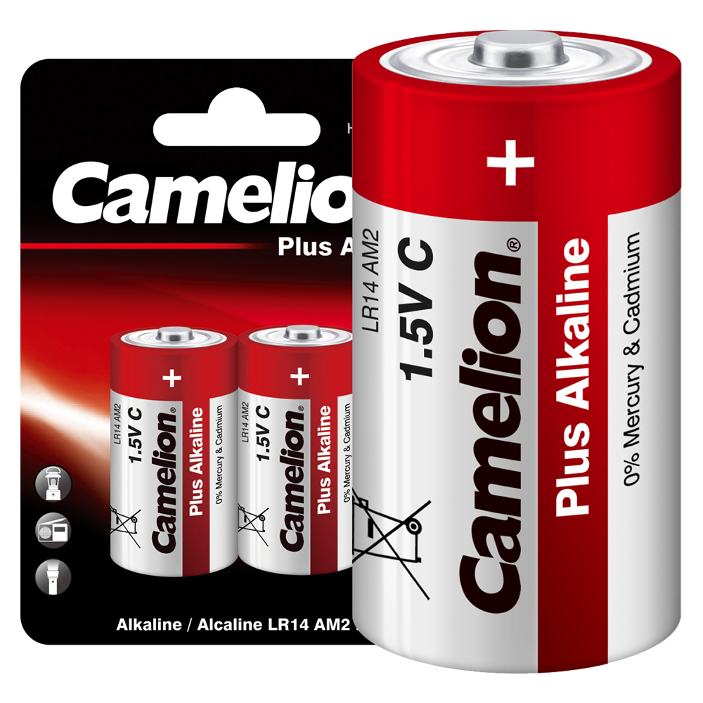 Camelion Plus Alkaline LR14 BL-2 (LR14-BP2, батарейка,1.5В)