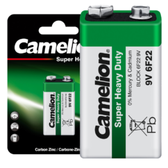 Camelion Green 6F22 BL-1 (6F22-BP1G, батарейка крона 9В)