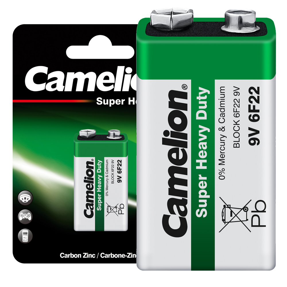 Camelion Green 6F22 BL-1 (6F22-BP1G, батарейка крона 9В)