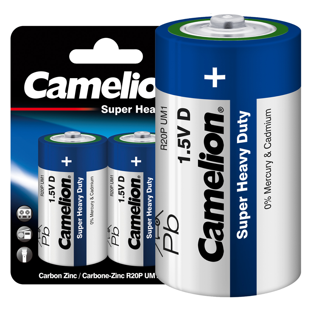 Camelion Blue R20 BL-2 (R20P-BP2B, батарейка,1.5В)