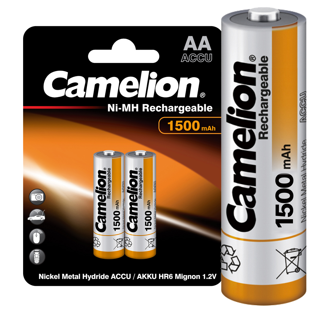 Camelion AA-1500mAh Ni-Mh BL-2 (NH-AA1500BP2, аккумулятор,1.2В)