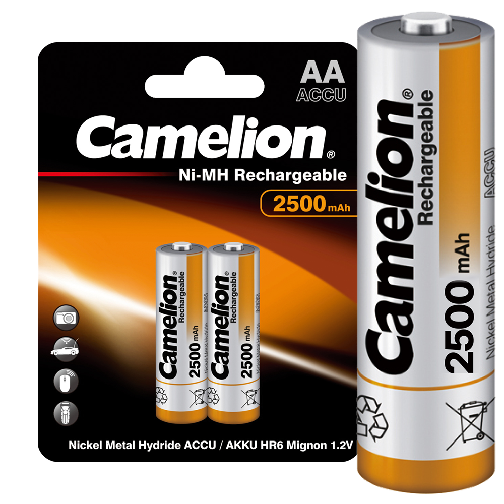 Camelion AA-2500mAh Ni-Mh BL-2 (NH-AA2500BP2, аккумулятор,1.2В)