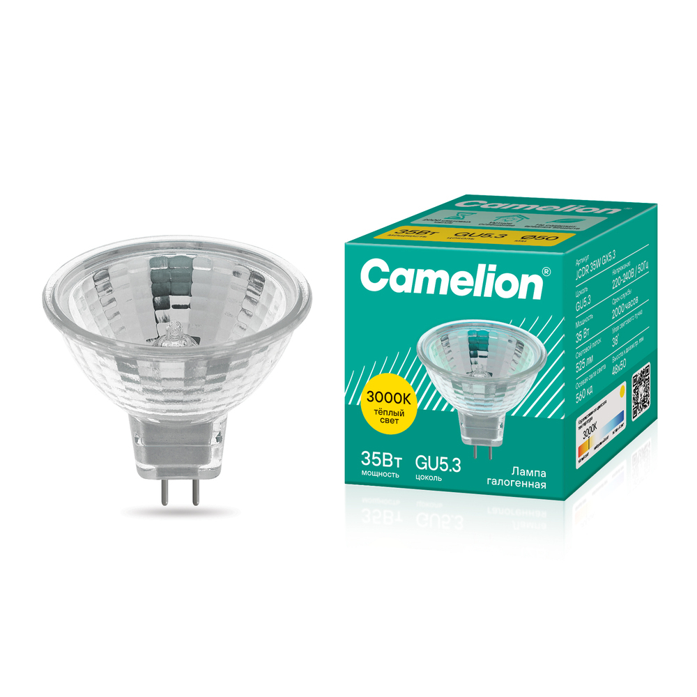 Camelion JCDR 35W GX5.3 35mm (Эл.лампа галоген.с защ.стеклом, MINI MR11, 230V, 35mm, 2000 часов)