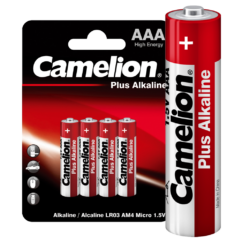 Camelion Plus Alkaline LR03 BL-4 (LR03-BP4, мизинчиковая батарейка ААА 1.5В)
