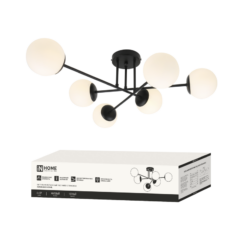 Люстра под лампу AURORA EASY-6G9-BL 6хG9 матовые плафоны, черный корпус IN HOME
