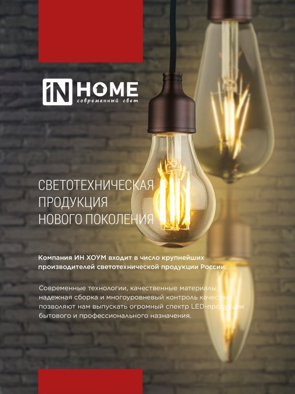 Лампа светодиодная LED-ШАР-deco 7Вт 230В Е27 4000К 810Лм прозрачная IN HOME — изображение 9