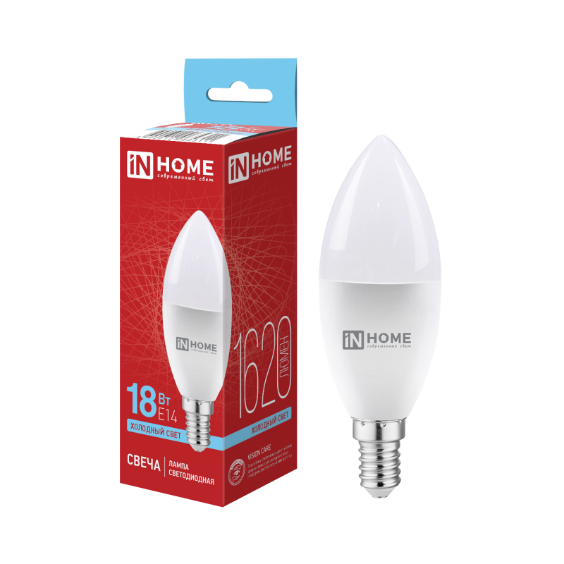 Лампа светодиодная LED-СВЕЧА-VC 18Вт 230В E14 6500K 1620Лм IN HOME — изображение 2