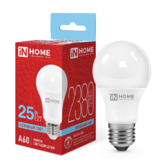 Лампа светодиодная LED-A60-VC 25Вт 230В Е27 6500К 2380Лм IN HOME
