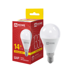 Лампа светодиодная LED-ШАР-VC 14Вт 230В E14 3000K 1330Лм IN HOME
