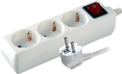 Volsten S 3x5-ZDV (э/удл., земля, выключ.,дети, 3 гн. 5 м., 10А, 2200 Вт, ПВС 3х0.75)
