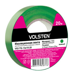 Volsten V02-7G-13х15-20 (Изолента 0,13х15 мм зеленая 20 метров)