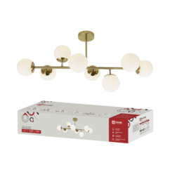 Люстра под лампу AURORA LUNA-8G9-LT 8xG9 матовые плафоны, латунный корпус IN HOME