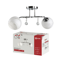 Люстра под лампу AURA PERLA-WH-2E27 2хЕ27 матовый плафон хромированный корпус IN HOME