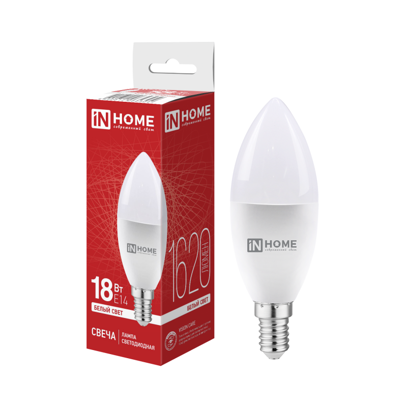 Лампа светодиодная LED-СВЕЧА-VC 18Вт 230В E14 4000K 1620Лм IN HOME — изображение 2